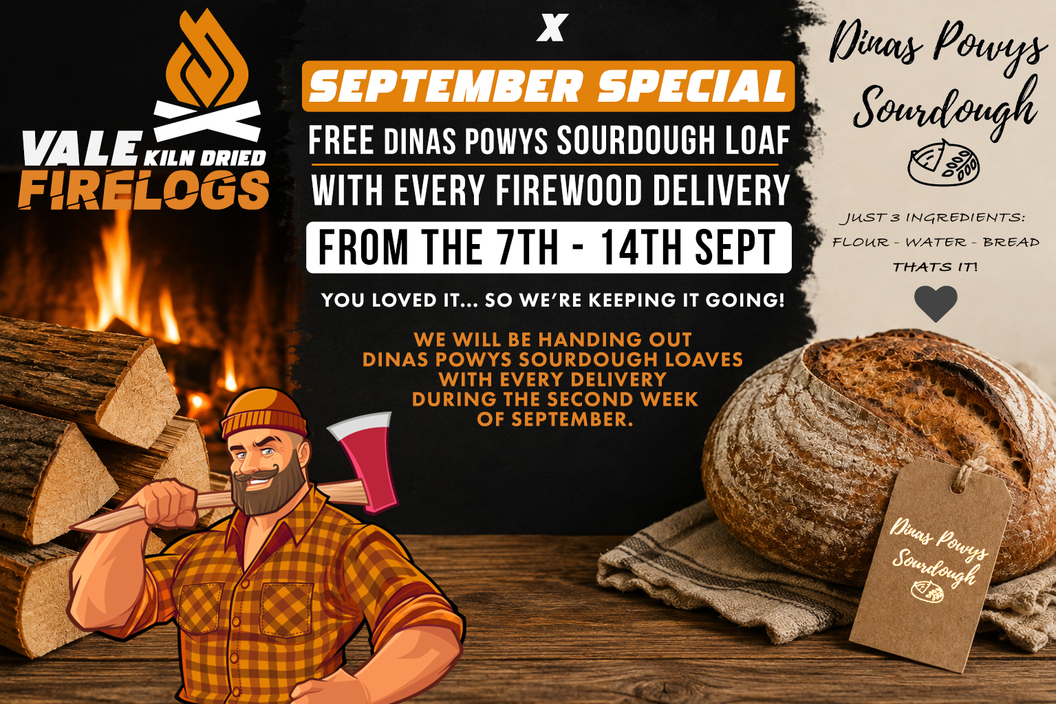 Vale Firelogs × Dinas Powys Sourdough | A Properly Local Promotion